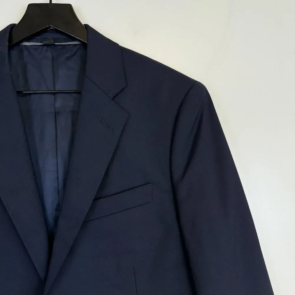 J.Crew Mens Ludlow Lora Piana Wool Slim Fit Suit Jacket Navy Blue - 38 38R